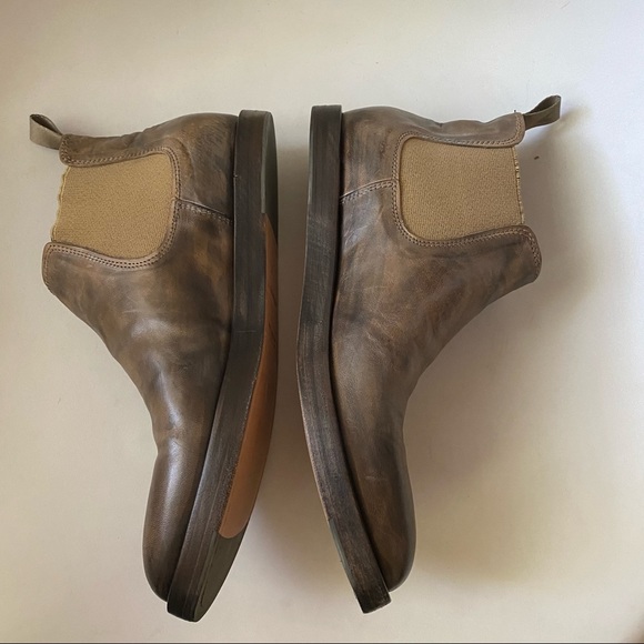 Shoto • Leather Ankle Boots Taupe Tamponato Sz 37 Made In Italy New In Box - Picture 15 of 16